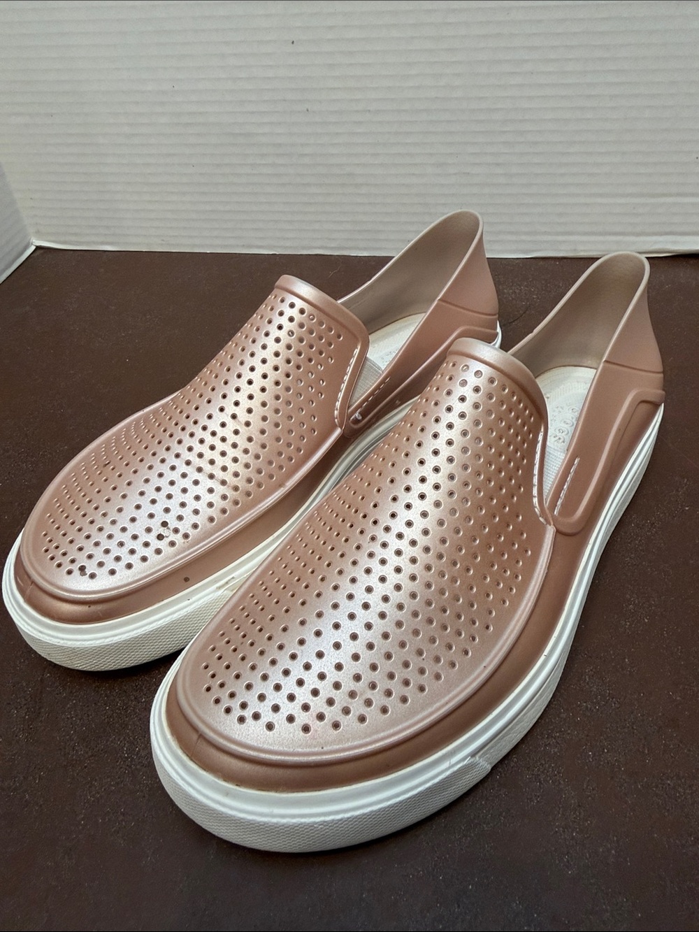 Crocs Citilane Roka Slip-On Perforated Casual Shoes - Rose Gold metallic